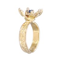 Vicenza - Piazzetta Palladio 2 - Anello Soprana Donna in Oro giallo Zaffiro 0.35 Ct LOTO BLU - LOTO BLU